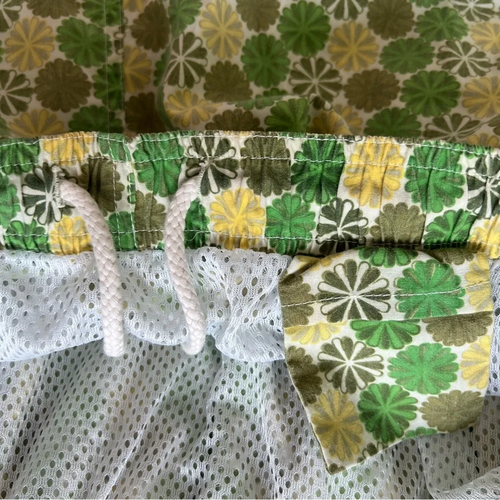 Vintage Green Floral Swim Shorts